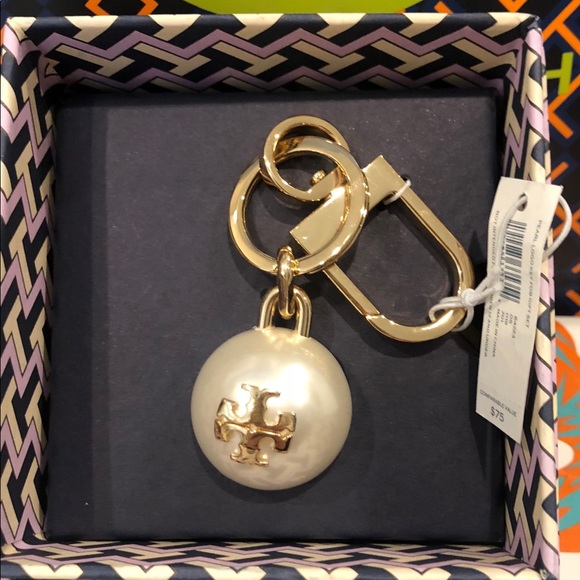 Tory Burch Accessories - Tory Burch Logo Pearl Key Chain